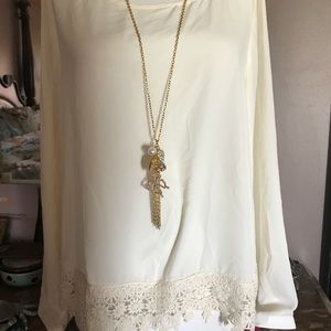 Gorgeous cream sheer crochet top